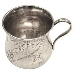 Antique Chinese Silver Christening Mug by Hung Chong, circa 1900