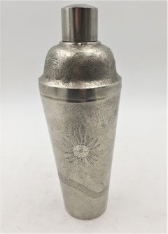 Chinese Silver Cocktail Shaker with Dragon Motif