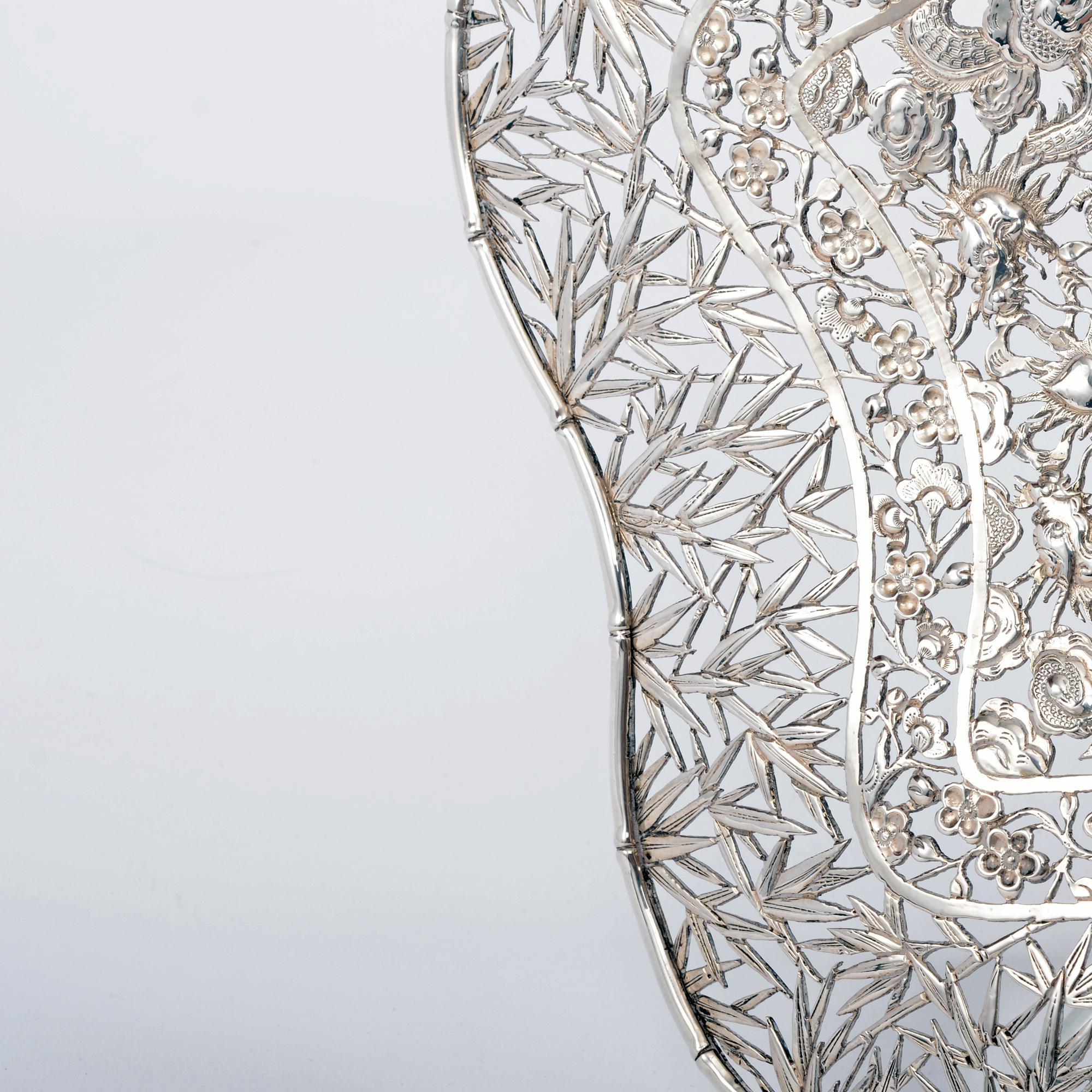 Plato chino de plata, circa 1900 en venta 3