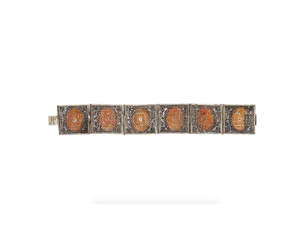vintage chinese silver filigree bracelet