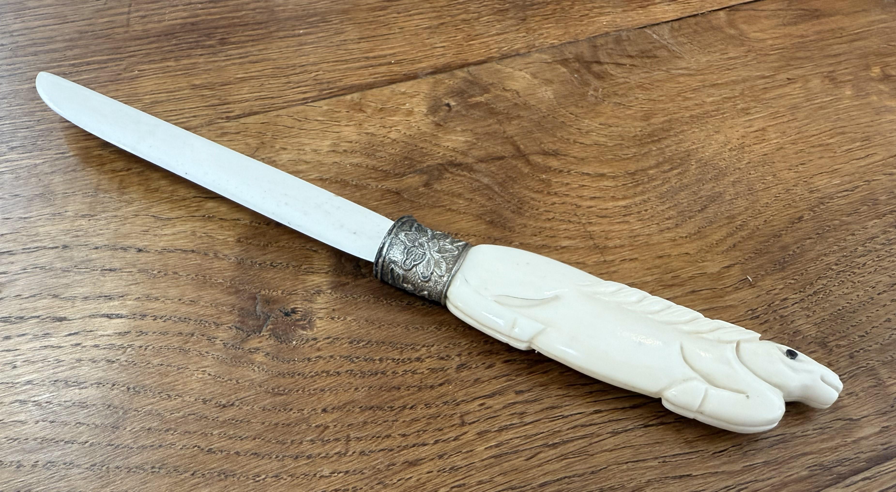 Chinesischer versilberter Brieföffner aus Silber (Chinoiserie) im Angebot