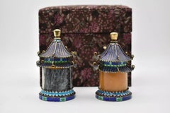 Chinese Silver Pepper Shaker and Open Salt Pot W/ Ladle Cruet Set