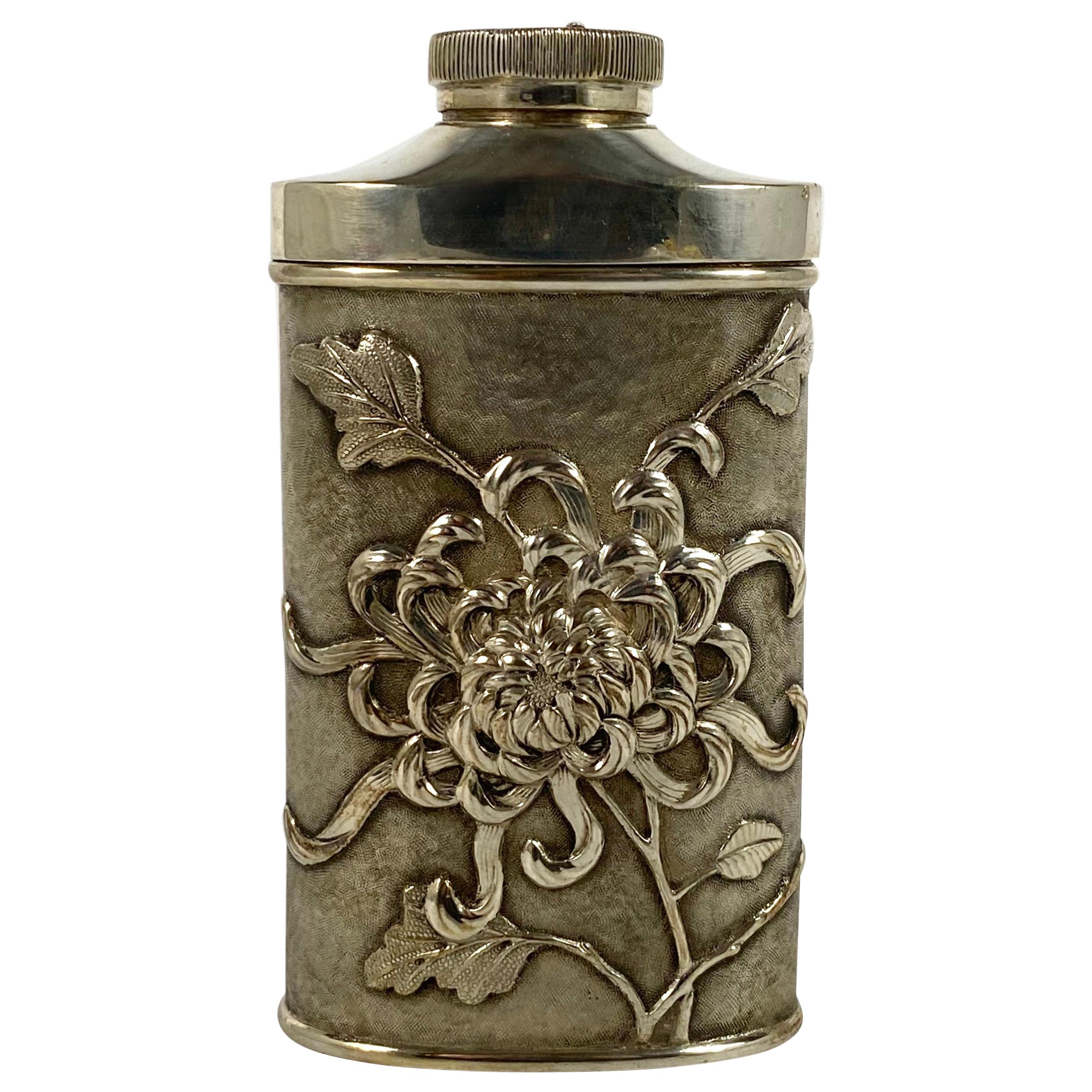 Chinese Silver Talcum Powder Dispenser, Luen Wo, Shanghai, circa 1900