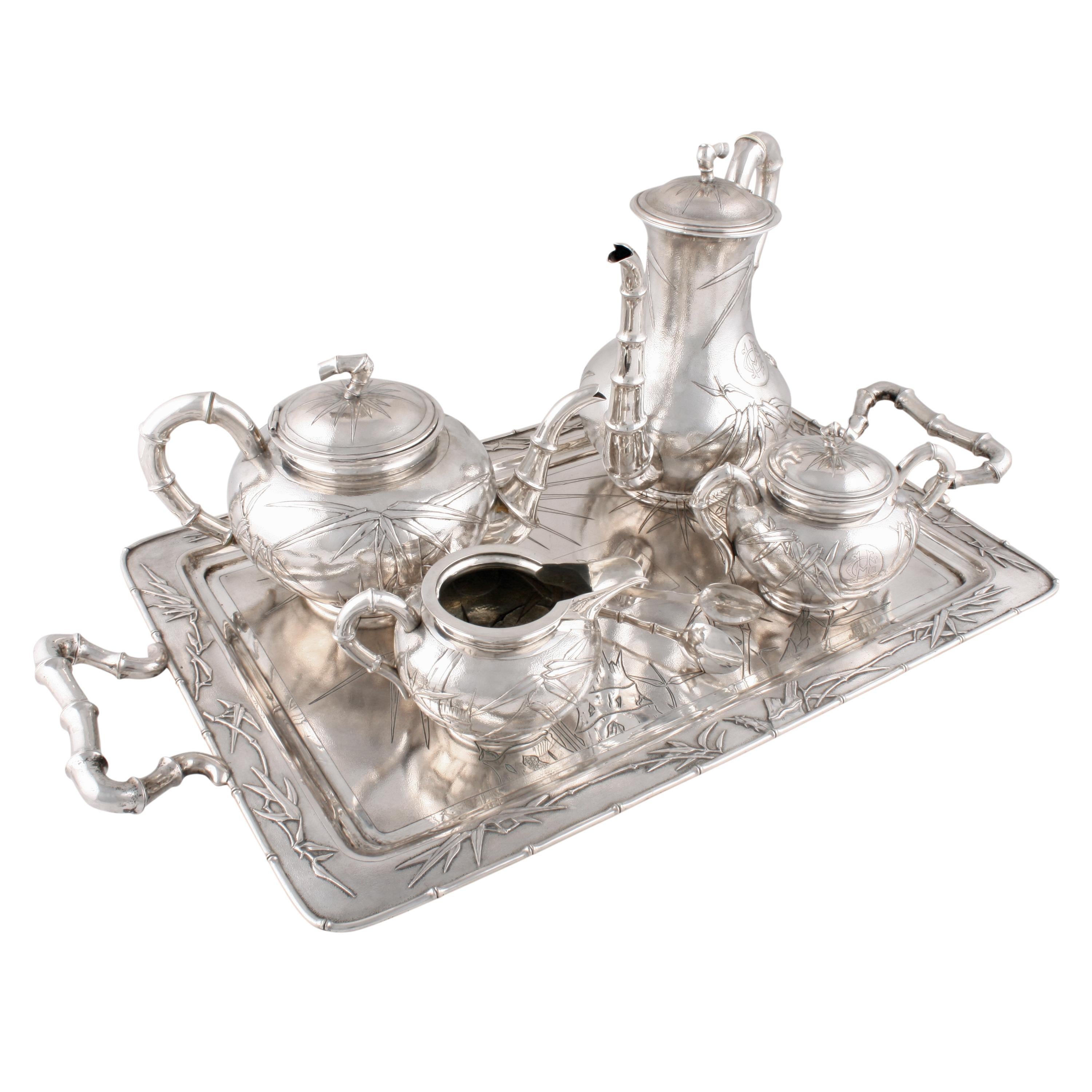 Chinese Silver Tea and Coffee Service For Sale