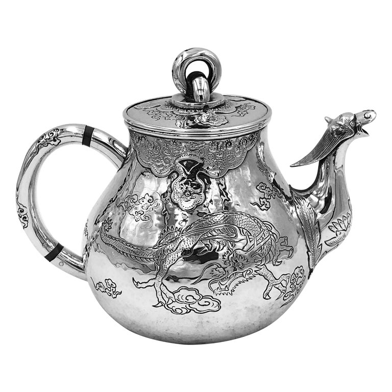 Chinese Silver Teapot For Sale at 1stDibs eft teapot, china silver teapot