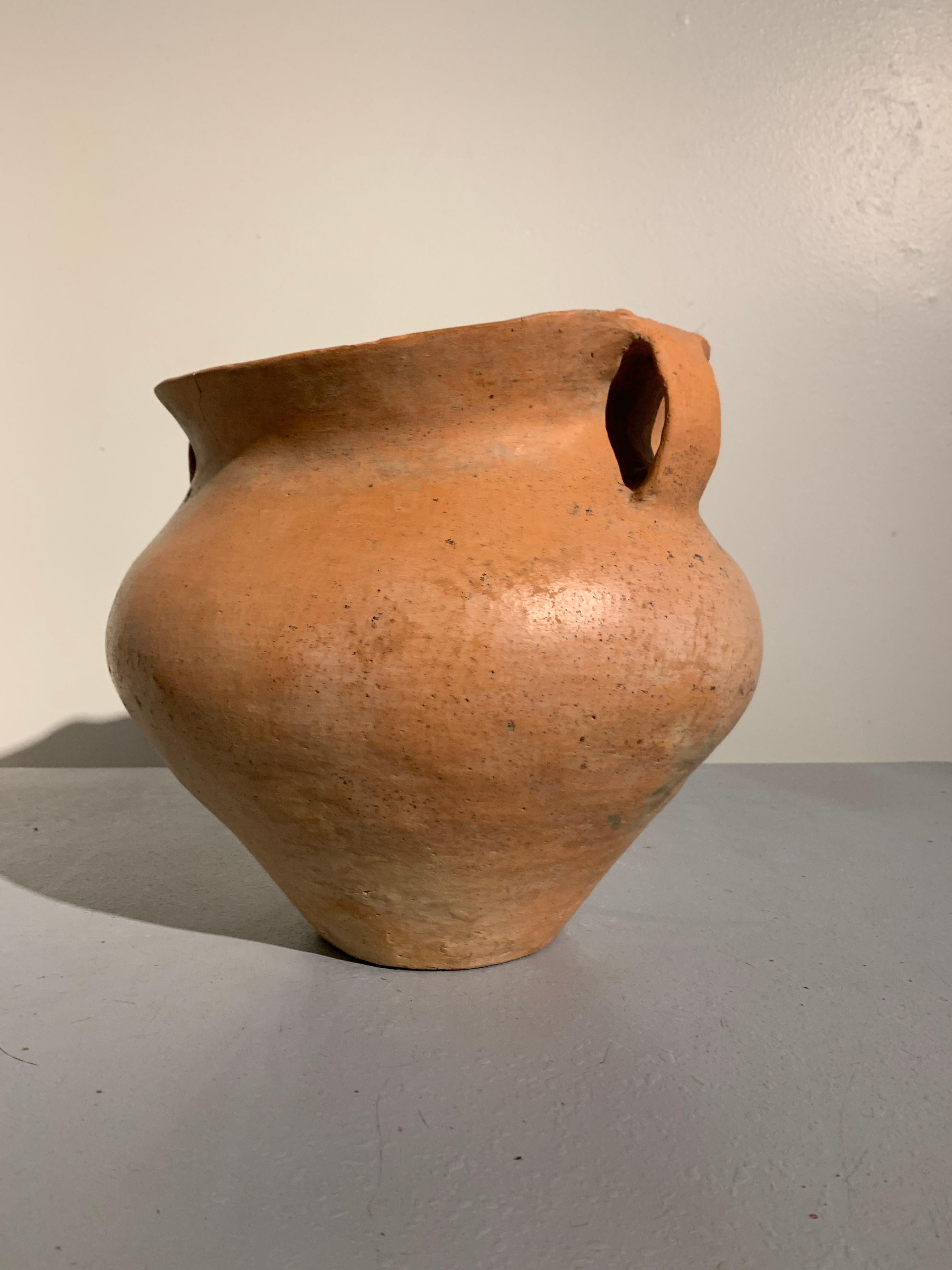 18th Century and Earlier Chinese Siwa Culture Neolithic Burnished Pottery Amphora, circa 1200 BC