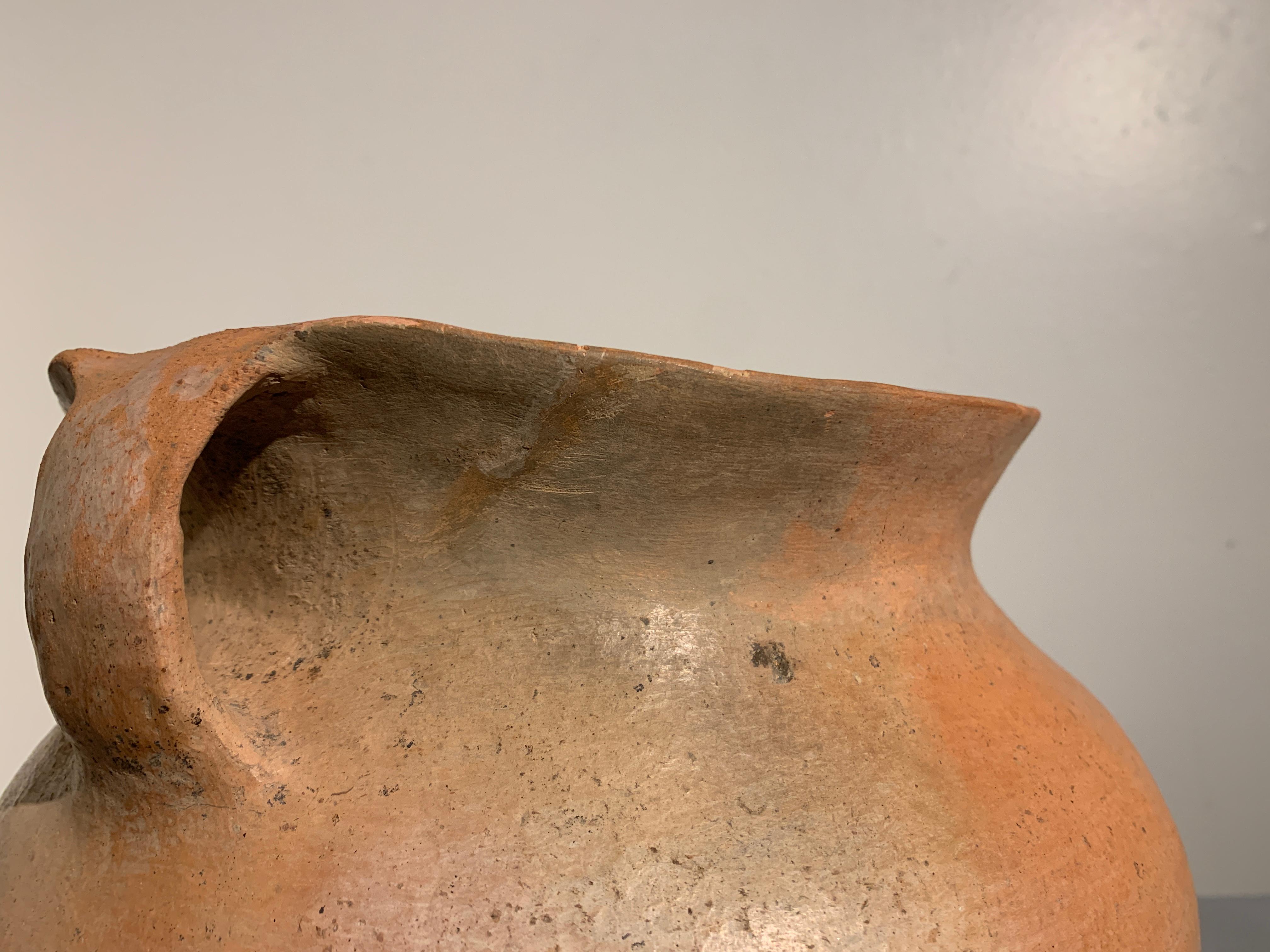 Chinese Siwa Culture Neolithic Burnished Pottery Amphora, circa 1200 BC 2