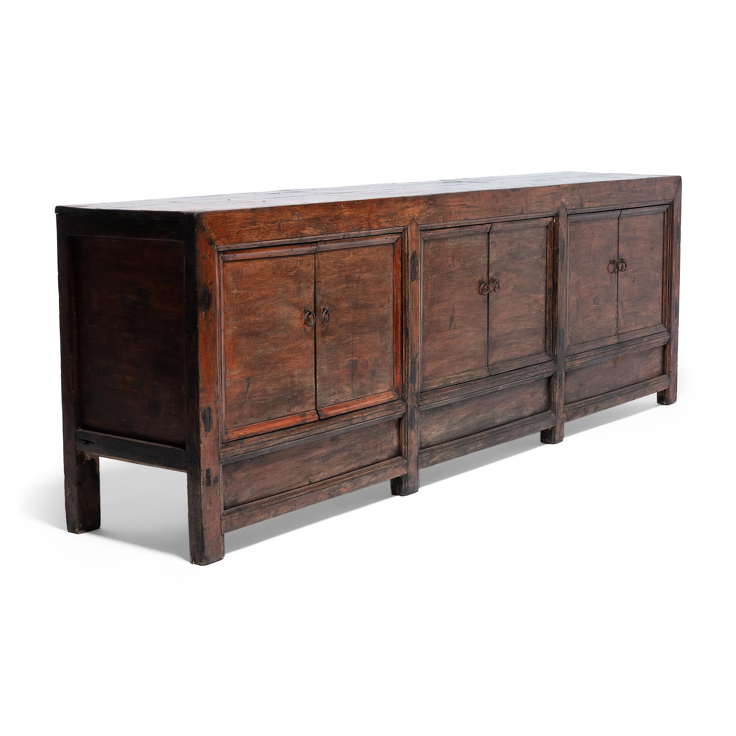 Chinese Six Door Plains Coffer, c. 1880 In Good Condition In Chicago, IL
