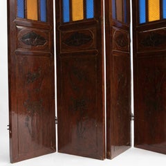 Chinese Six-Panel Art Nouveau Floor Screen/ Room Divider, Shanghai, Approx. 1900