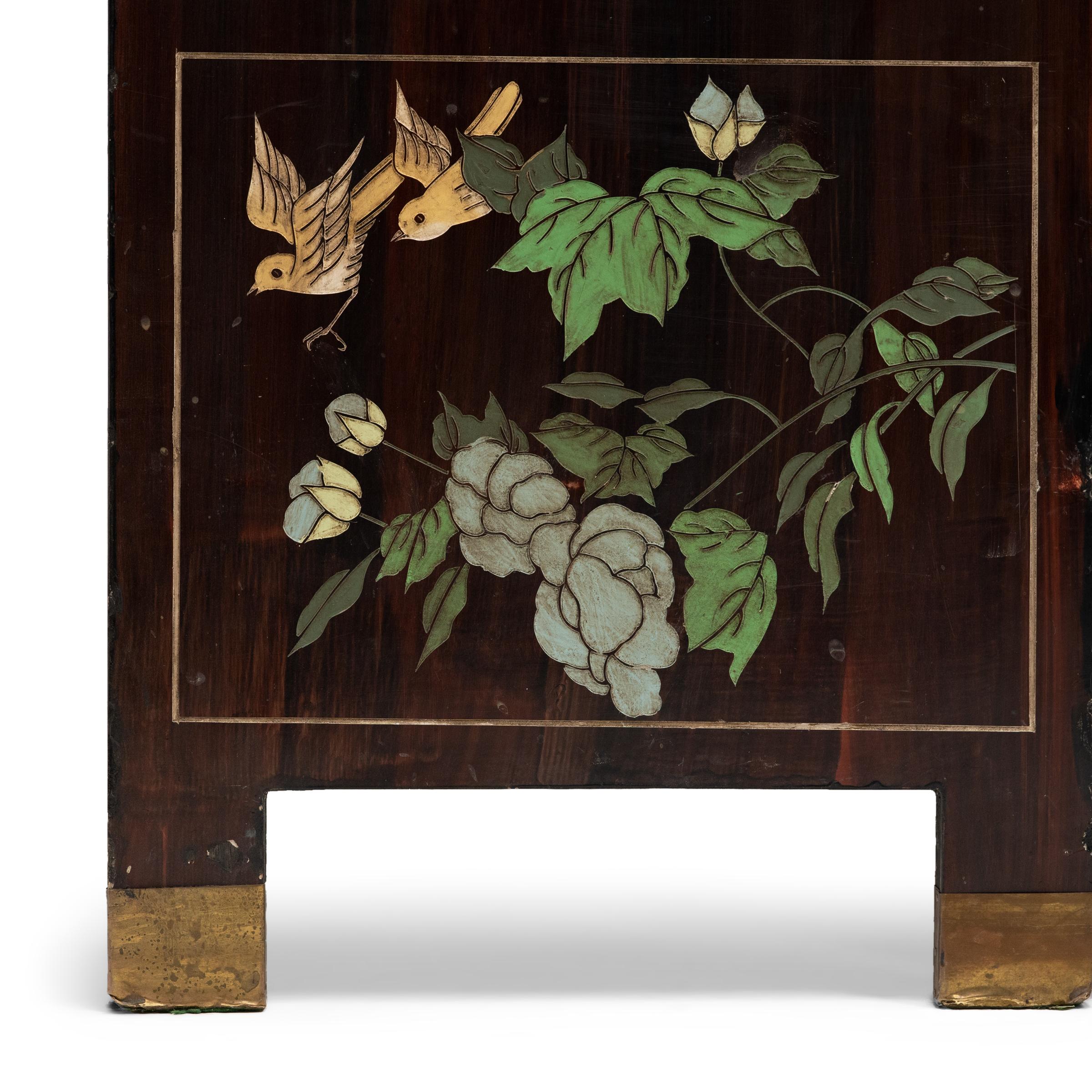 Chinese Six Panel Coromandel Lacquer Folding Screen For Sale 1