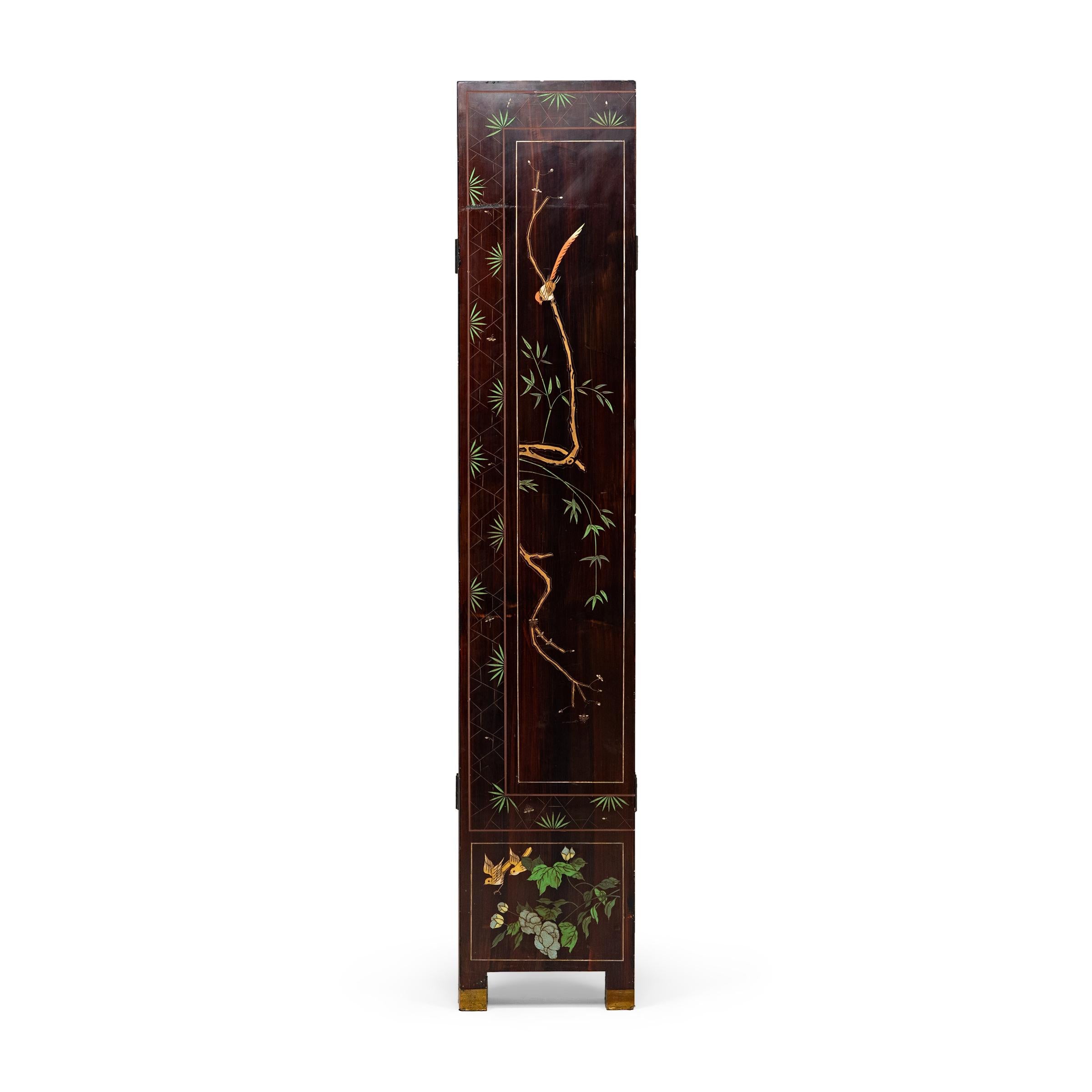 Chinese Six Panel Coromandel Lacquer Folding Screen For Sale 3