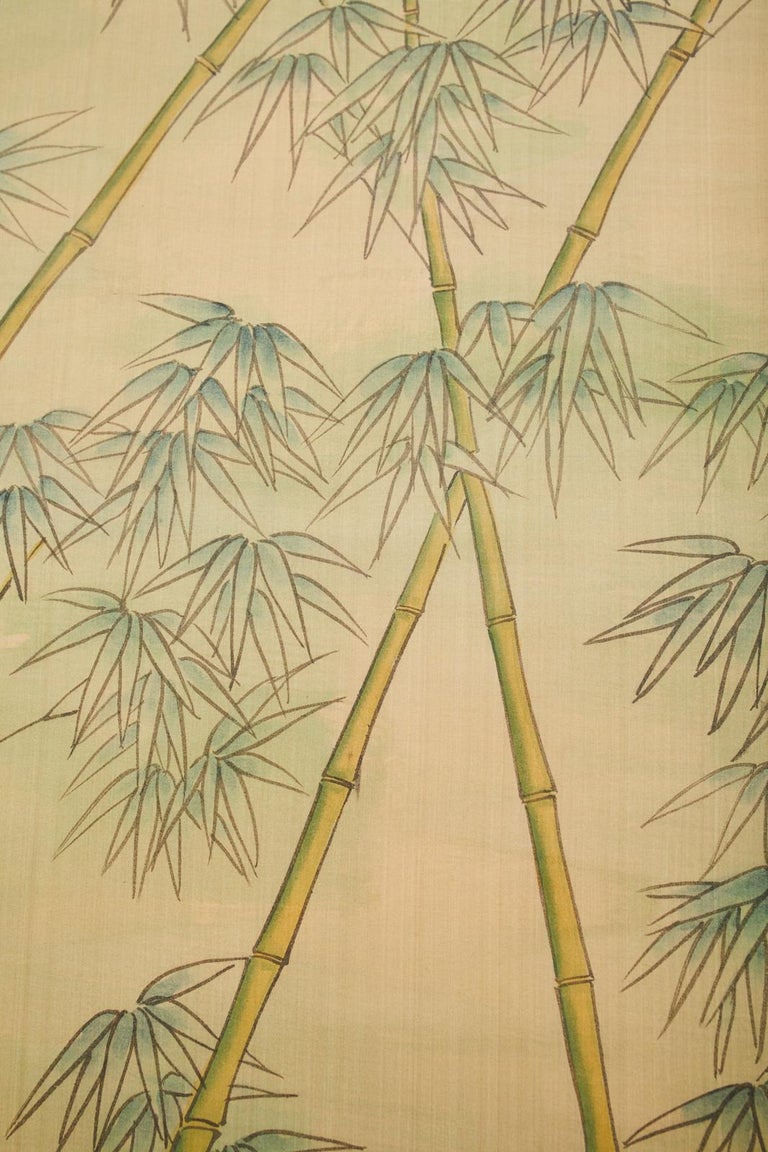 Chinese Six Panel Hand-Painted Silk Wallpaper Screen at 1stDibs