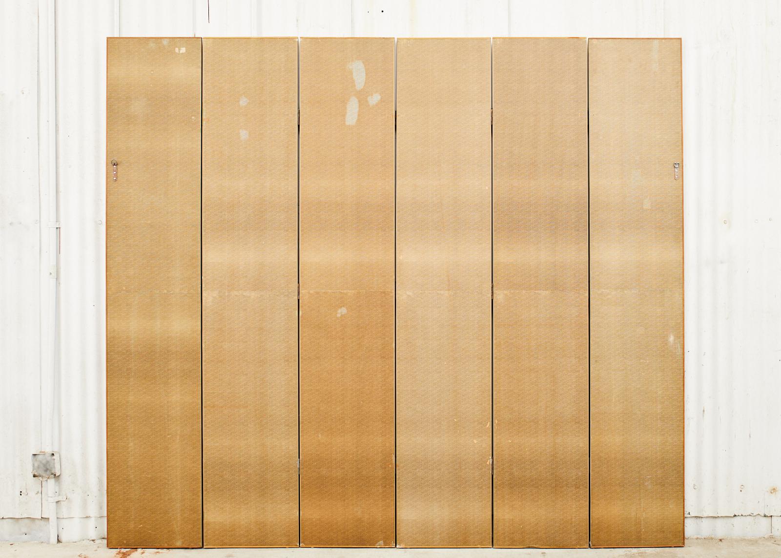 Chinese Six Panel Hand-Painted Silk Wallpaper Screen 10