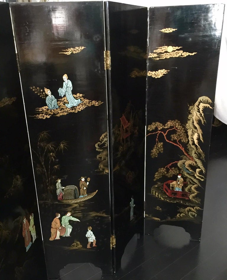 Chinese Six-Panel Lacquer Screen For Sale 2