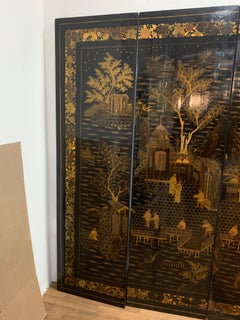 Chinese Six-Panel Painted Coromandel Screen Ca. Mid-18th Century
