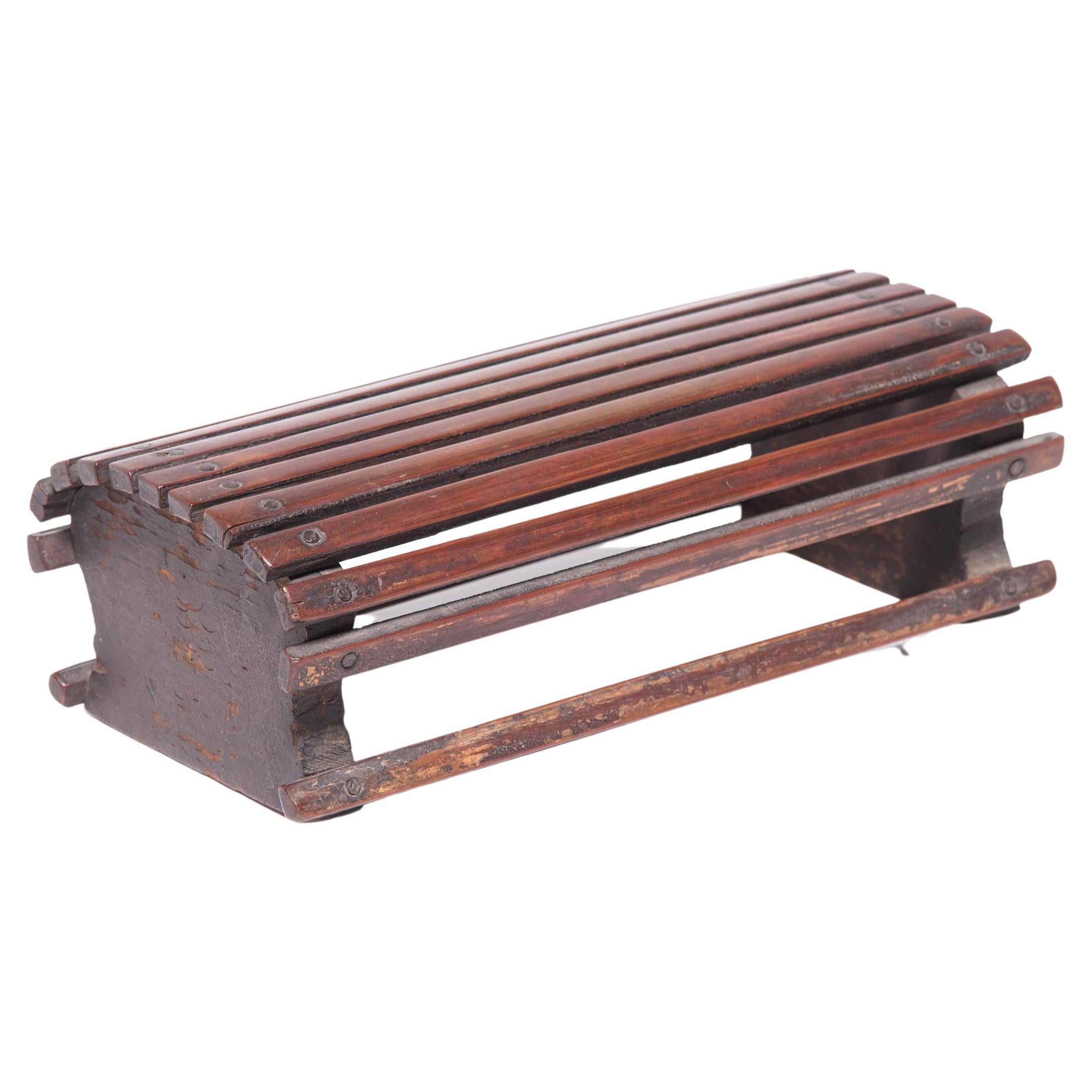 Chinese Slatted Bamboo Headrest, c. 1900 For Sale