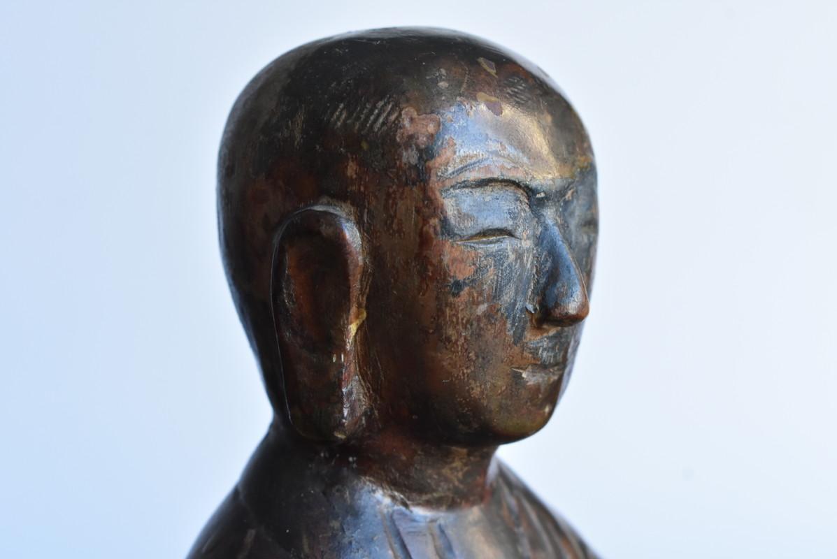 19th Century Chinese Small Antique Wood Carving Buddha / 1800 ~ 1900 / Buddha Statue