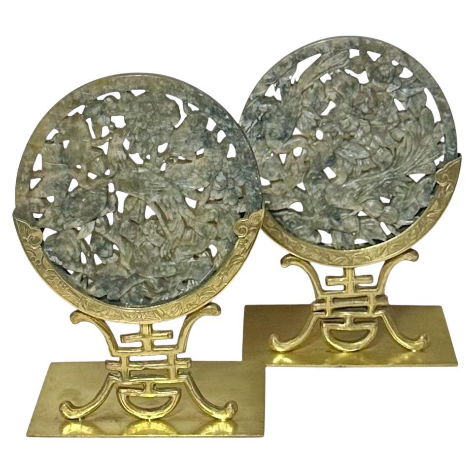 Decorazioni cinesi in pietra ollare e bronzo in vendita