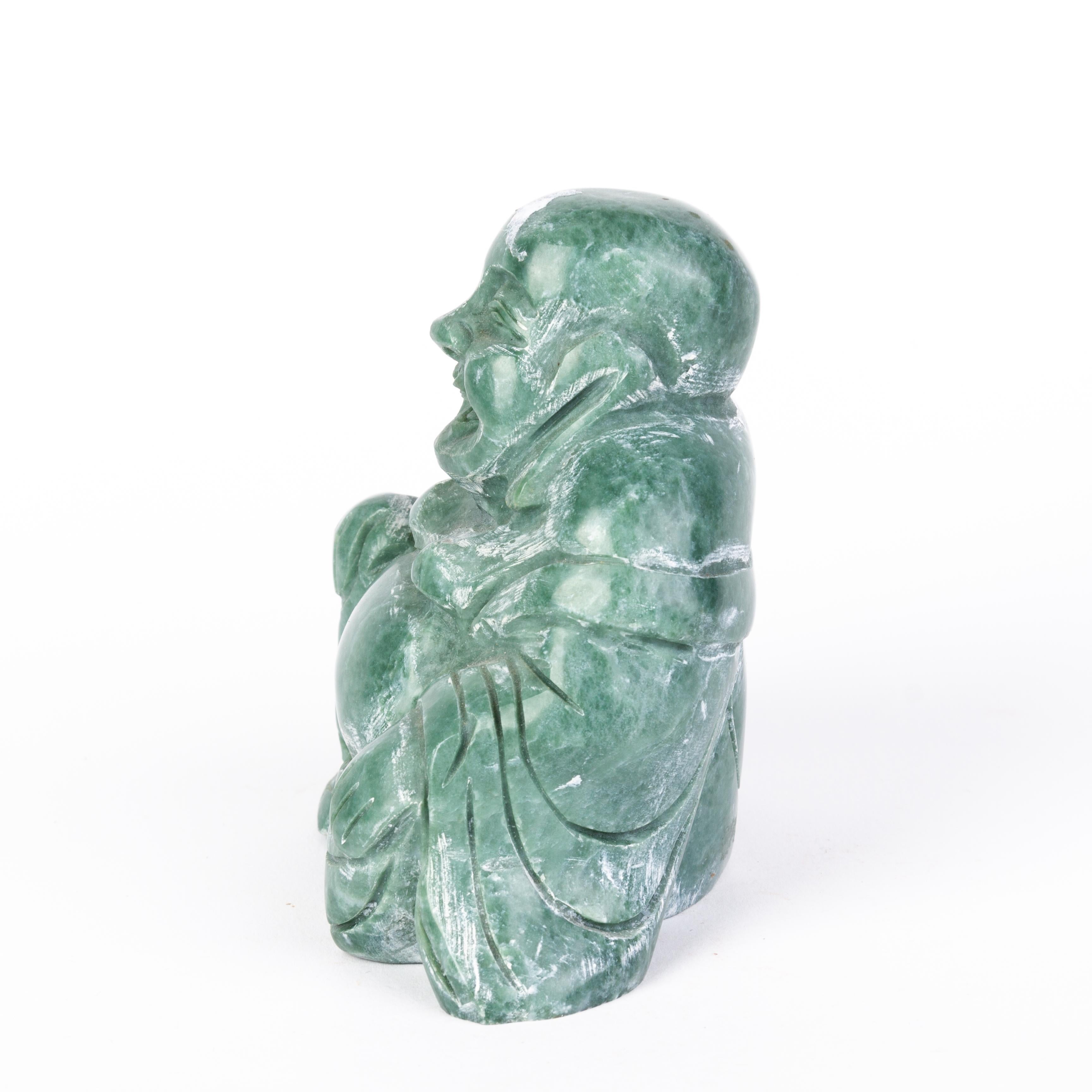 Chinese Soapstone Buddha Buddhist Carving Sculpture 19th Century Qing In Good Condition For Sale In Nottingham, GB
