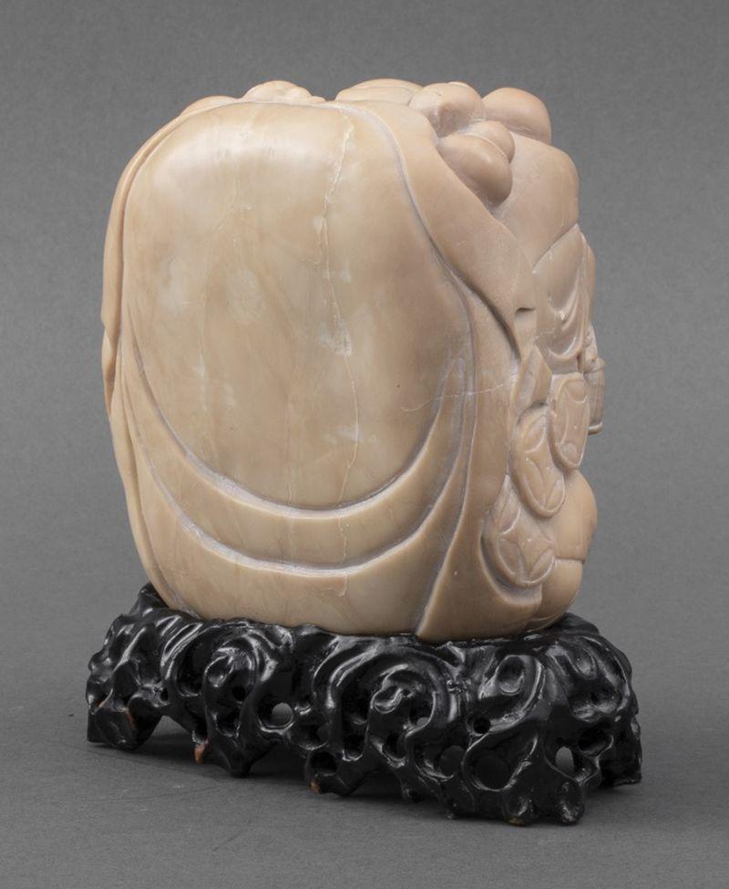 20th Century Chinese Soapstone Buddha Carving on Stand
