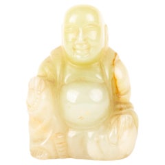 Chinesische Seifenschnitzerei-Buddhistische Buddha-Skulptur aus dem 19. Jahrhundert Qing