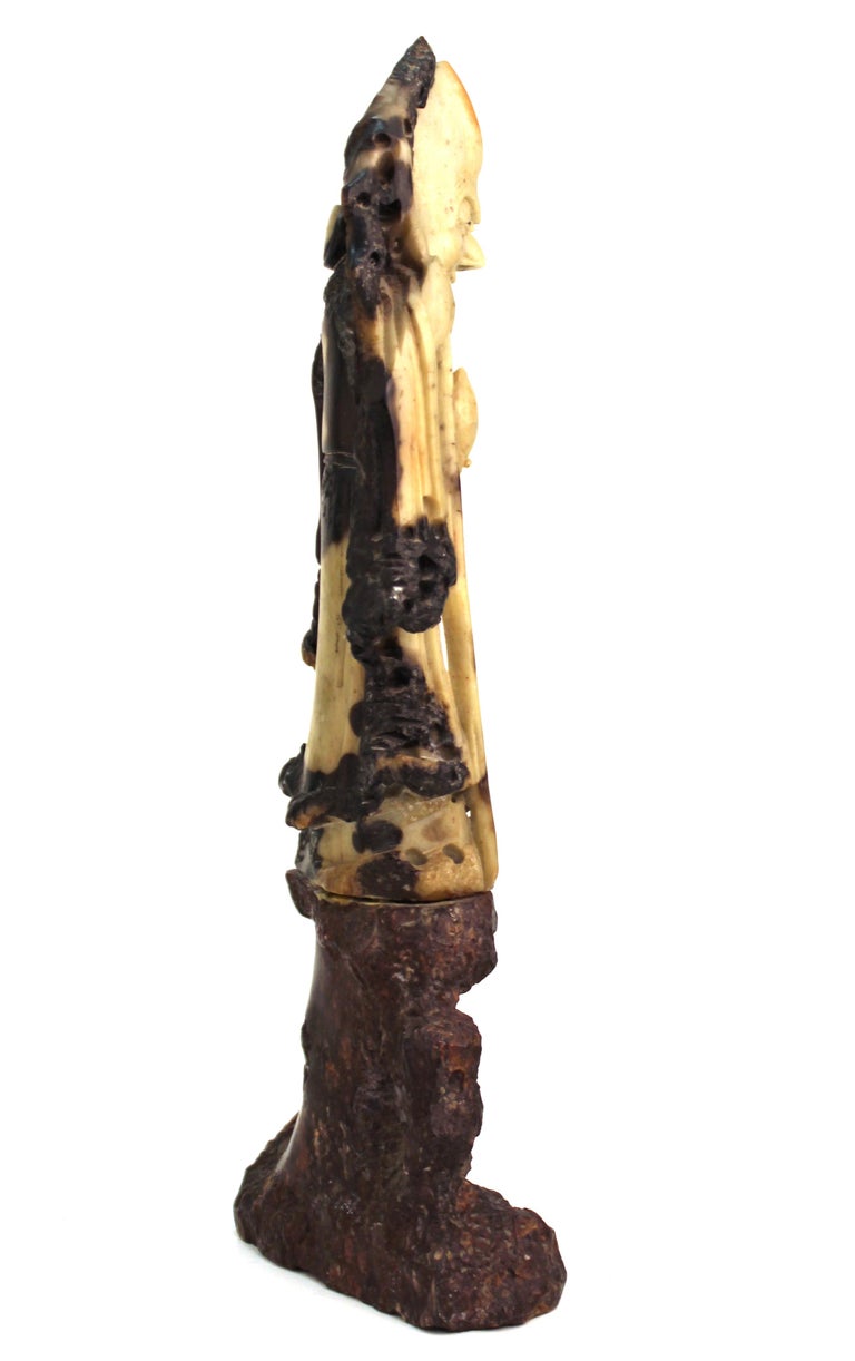 Chinese Soapstone Carving of an Old Man at 1stDibs