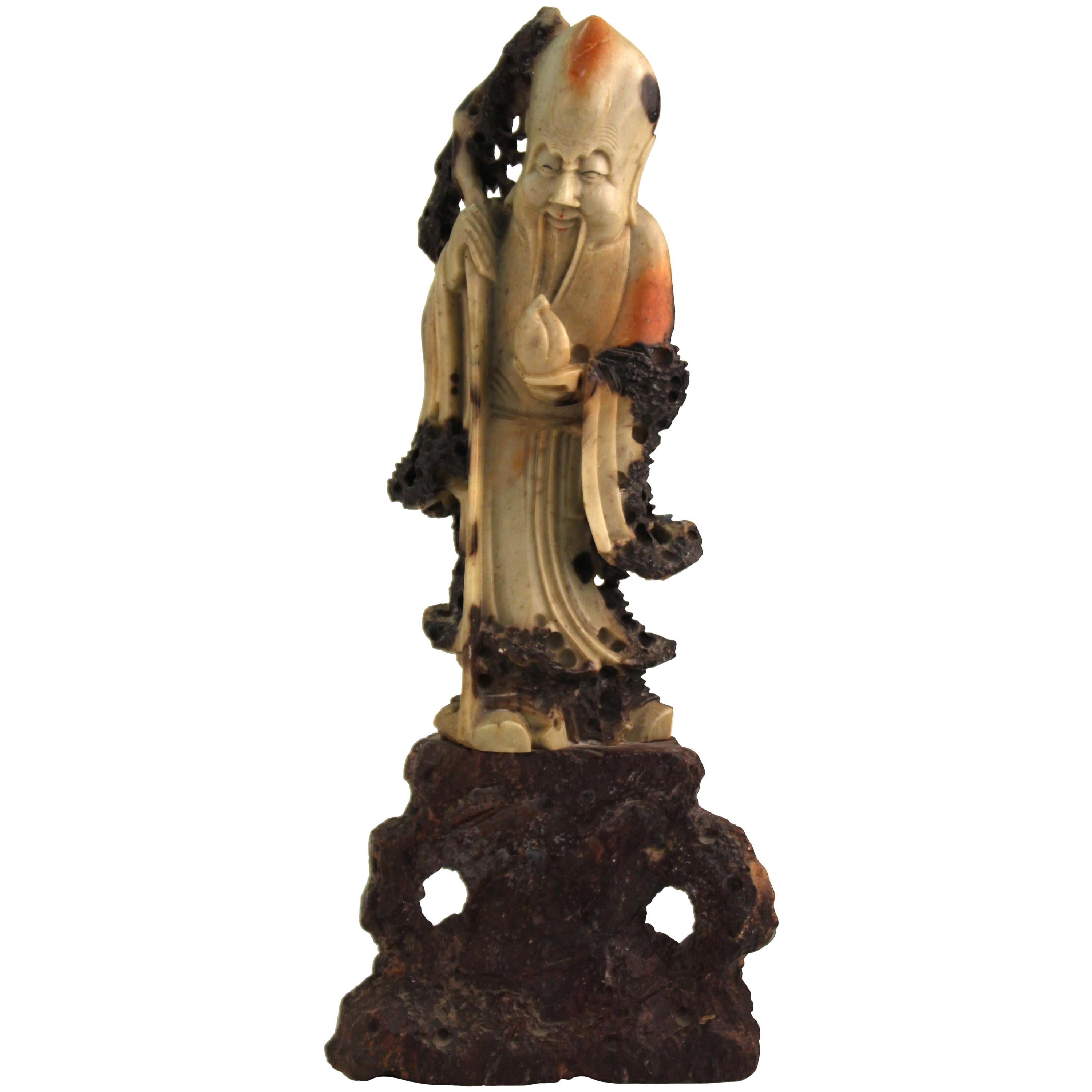 Chinese Soapstone Carving of an Old Man