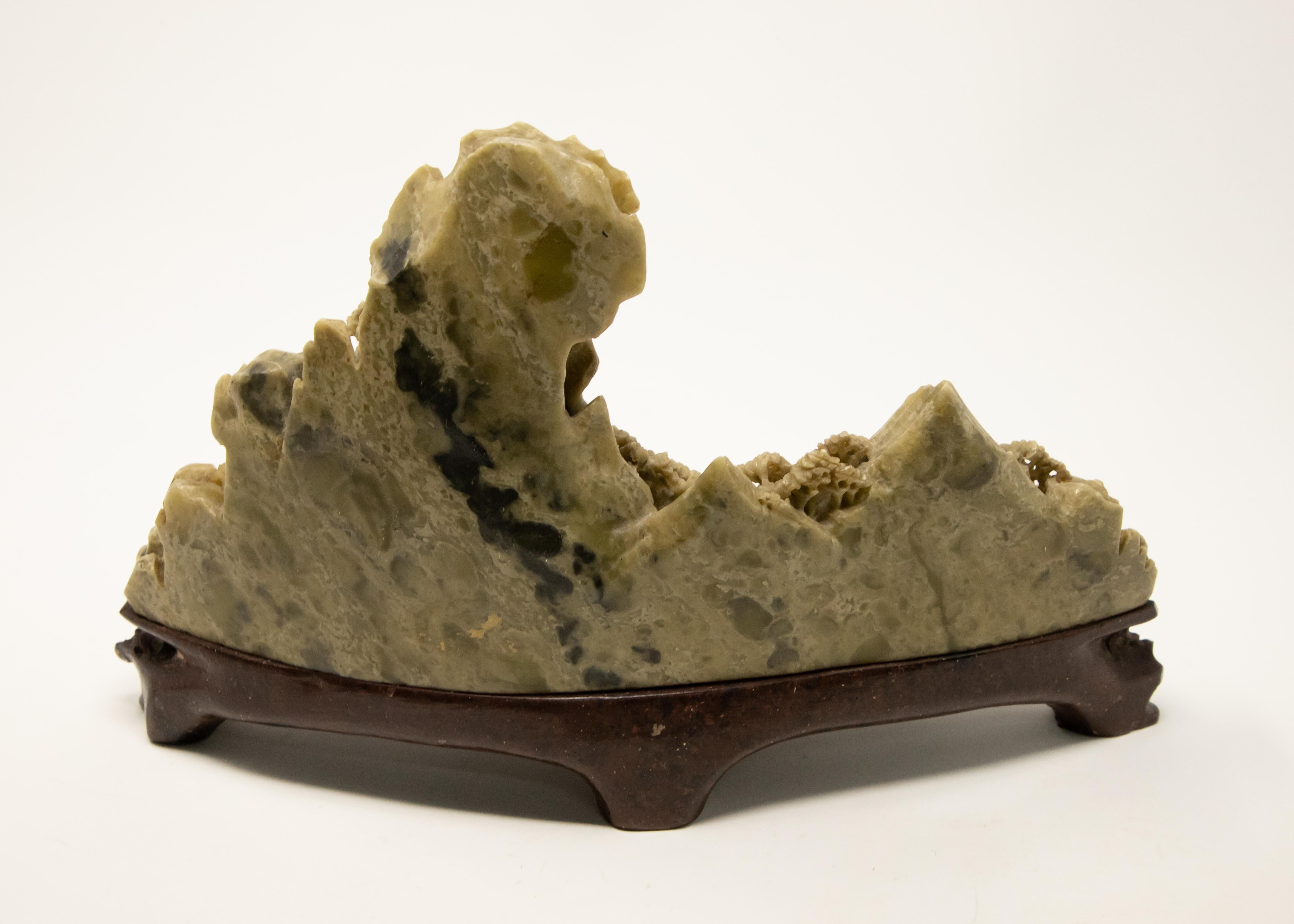chinese carved soapstone landscape