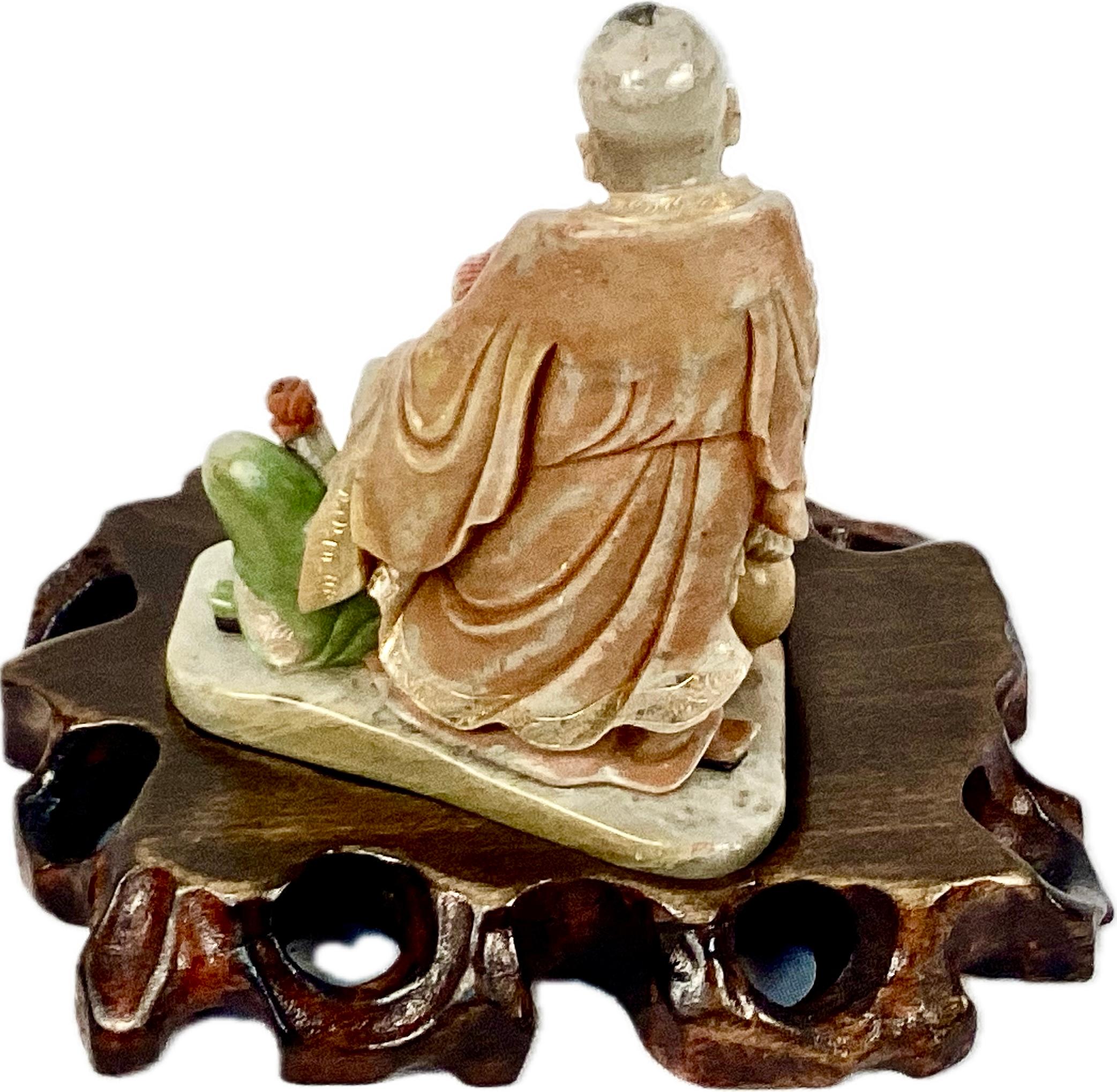 Escultura china de hombre y mujer tallada en esteatita Chino en venta