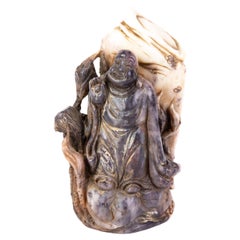 Chinesische Seifenschnitzerei, signierte buddhistische Siegel-Skulptur, 19. Jahrhundert, Qing