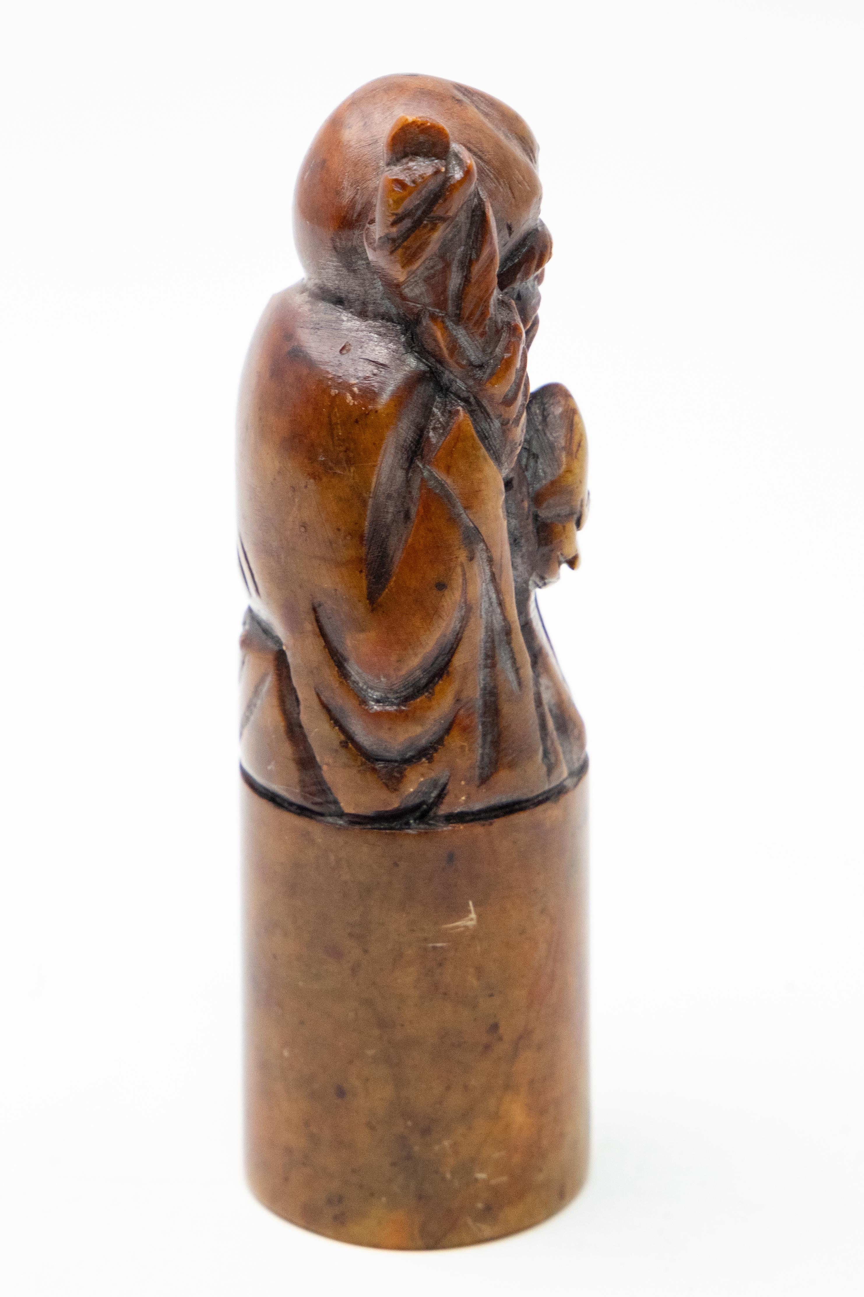 Chinese Soapstone Chop Seal with Shoulao For Sale 1