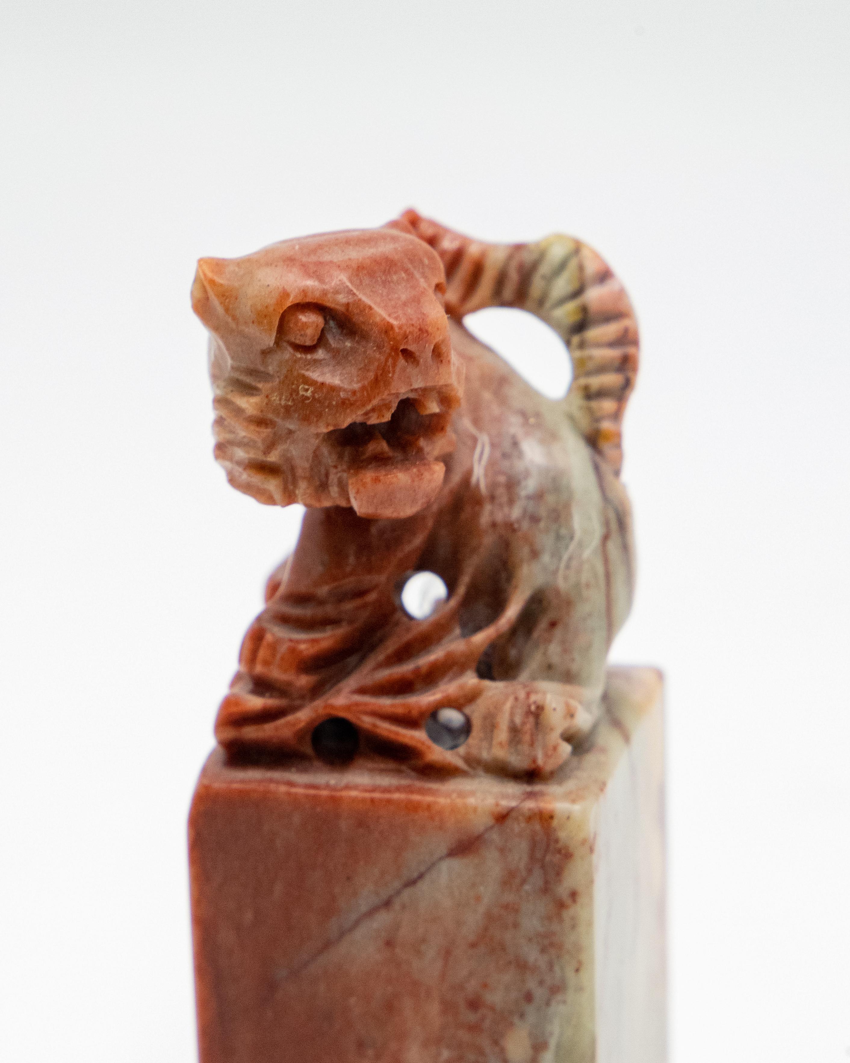 Chinese Export Chinese Soapstone Guardian Lion Chop Seal For Sale