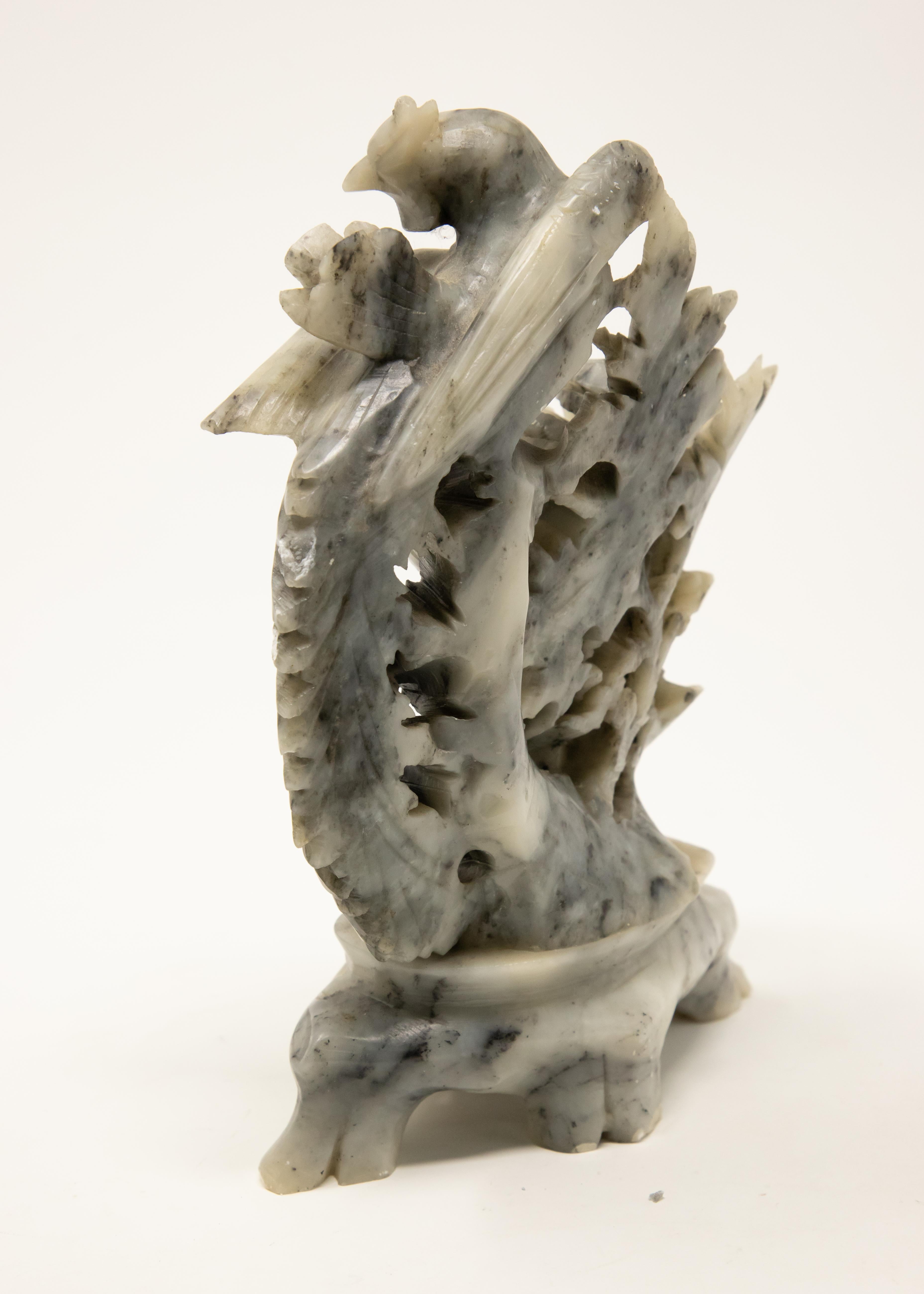 20th Century Chinese Soapstone Hand Carved with Phoenix