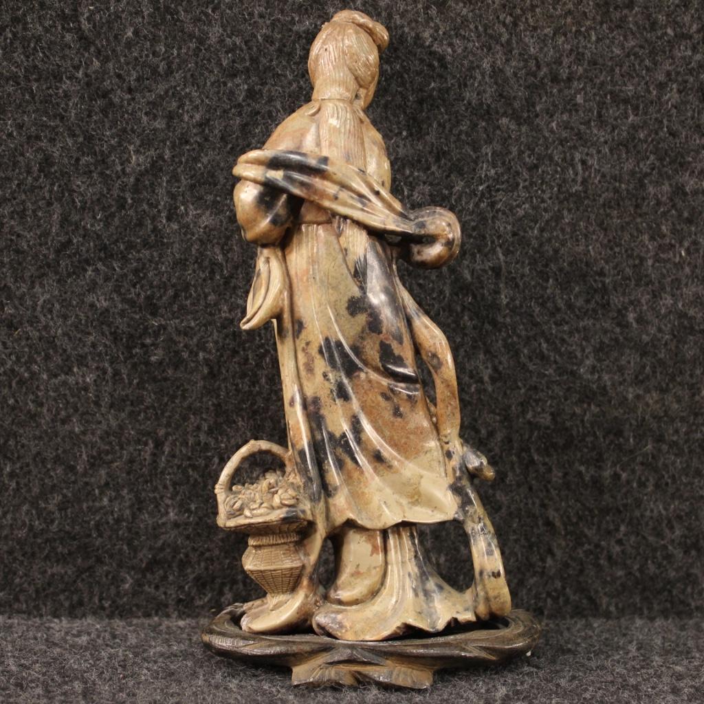 Chinese Soapstone Sculpture Depicting a Female Figure, 20th Century For Sale 7