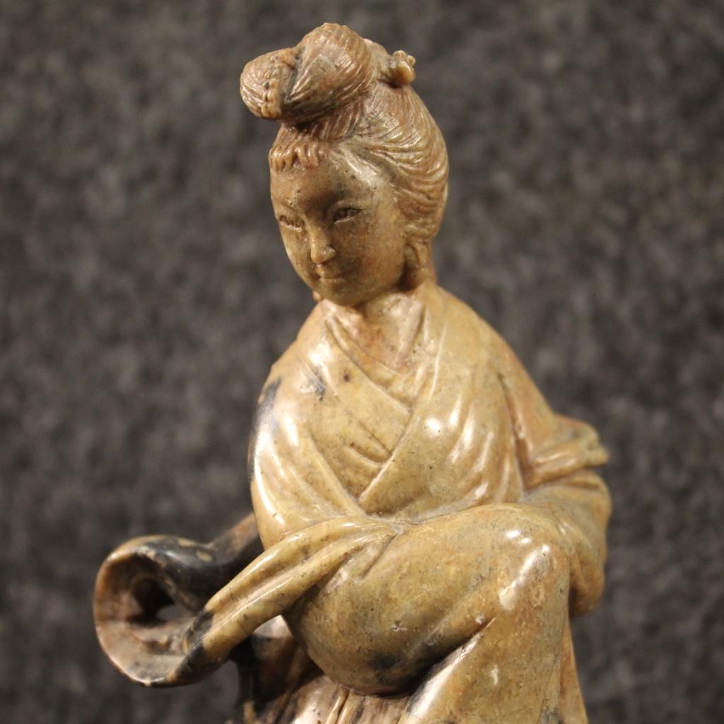 Chinese Soapstone Sculpture Depicting a Female Figure, 20th Century For Sale 1