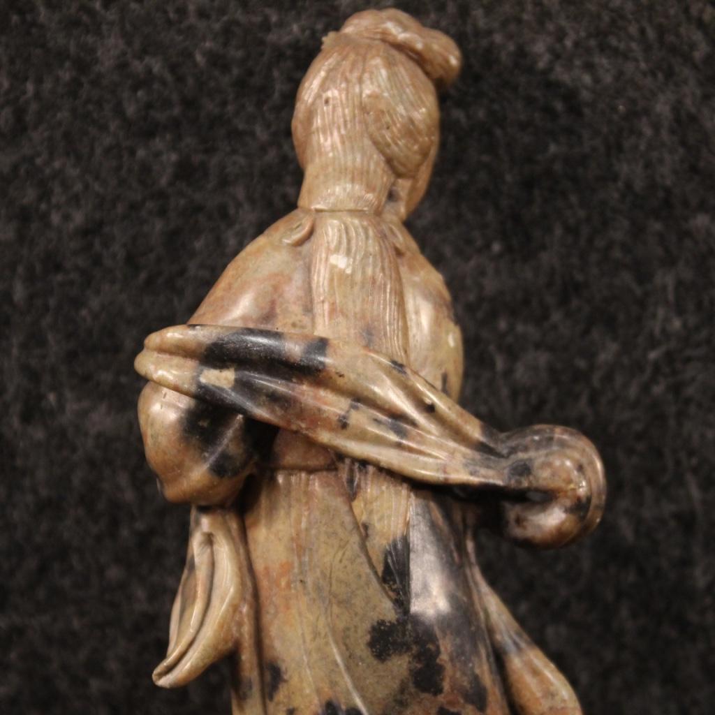 Chinese Soapstone Sculpture Depicting a Female Figure, 20th Century For Sale 3