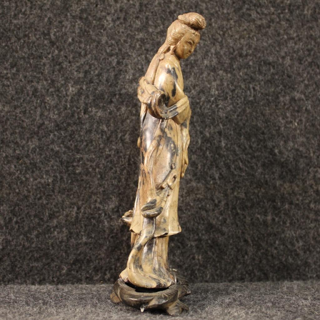 Chinese Soapstone Sculpture Depicting a Female Figure, 20th Century For Sale 4