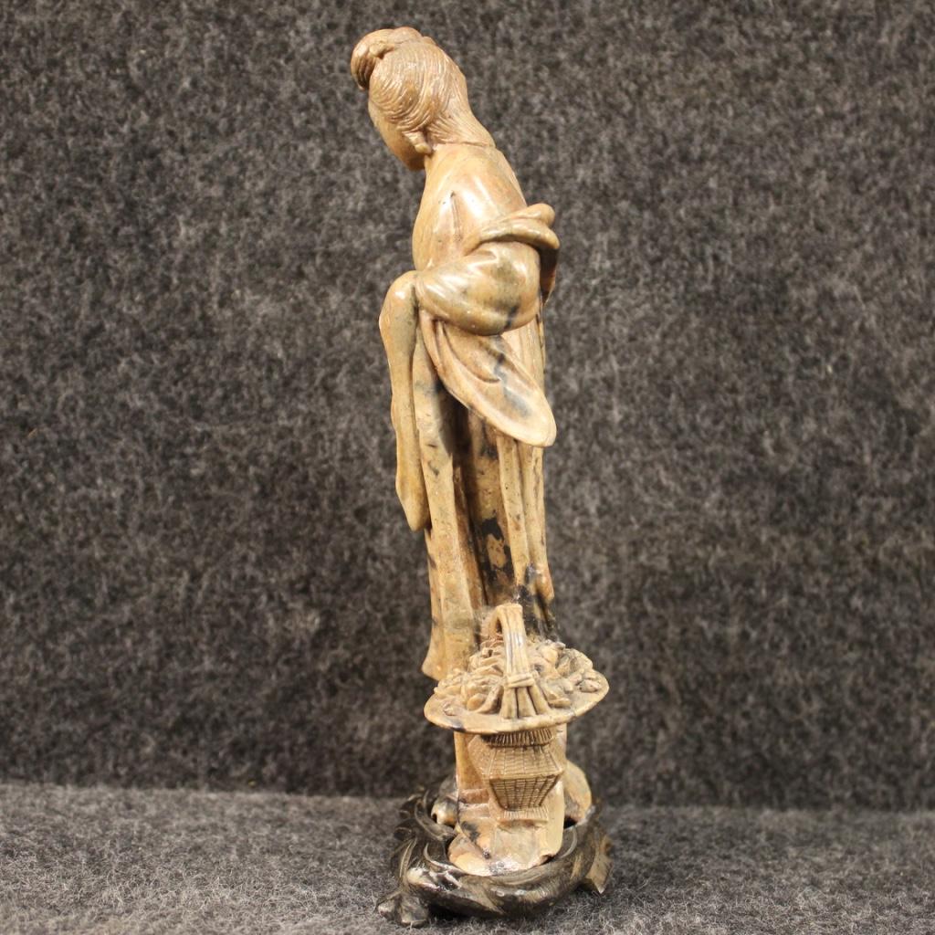 Chinese Soapstone Sculpture Depicting a Female Figure, 20th Century For Sale 6