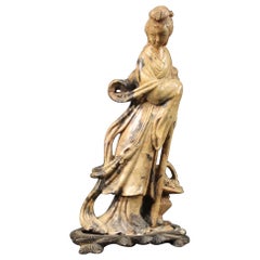 Chinese Soapstone Sculpture Depicting a Female Figure, 20th Century