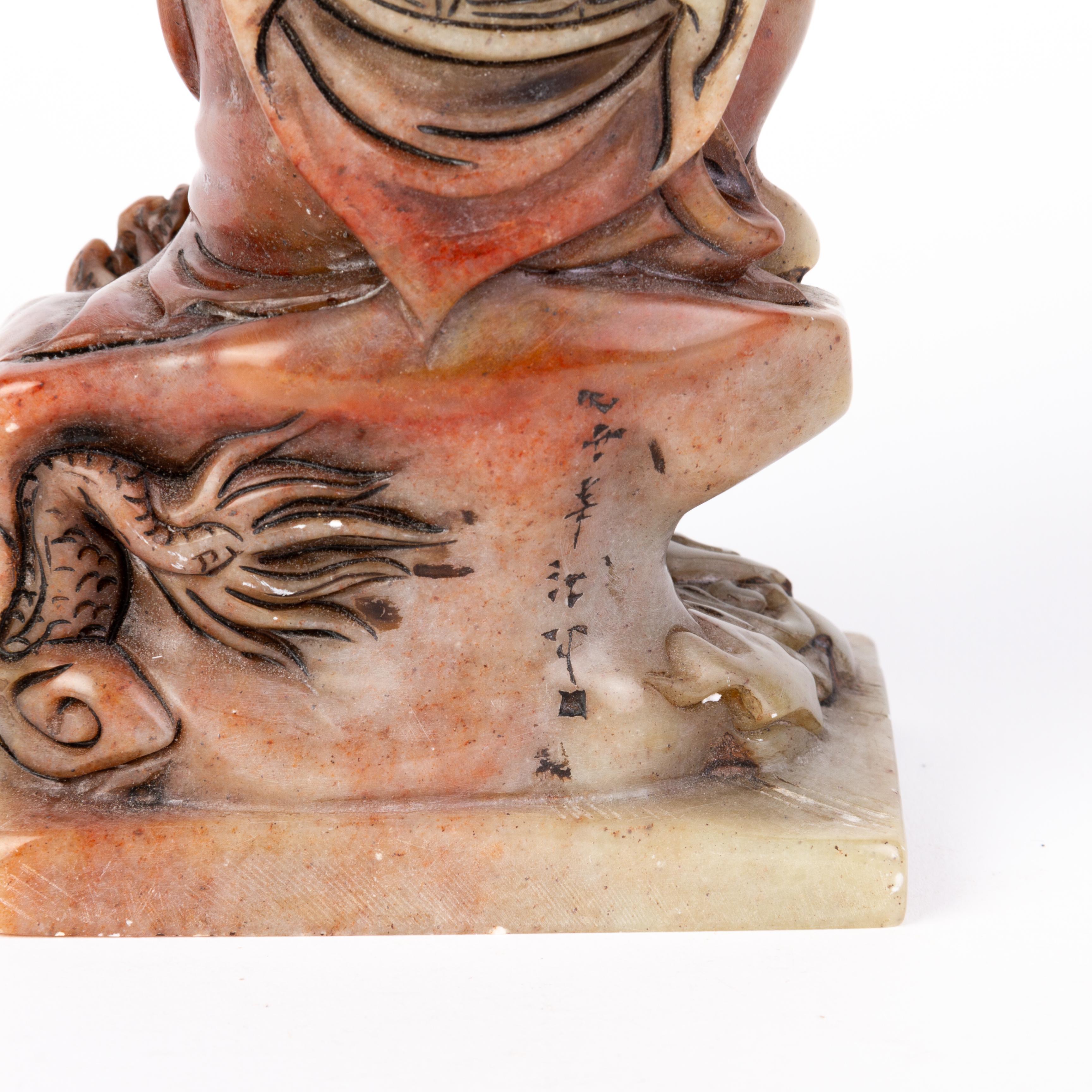 Chinese Soapstone Signed Carving Desk Seal Sculpture 19th Century Qing In Good Condition For Sale In Nottingham, GB
