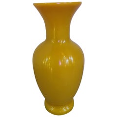 Chinese Solid Yellow Peking Glass Vase