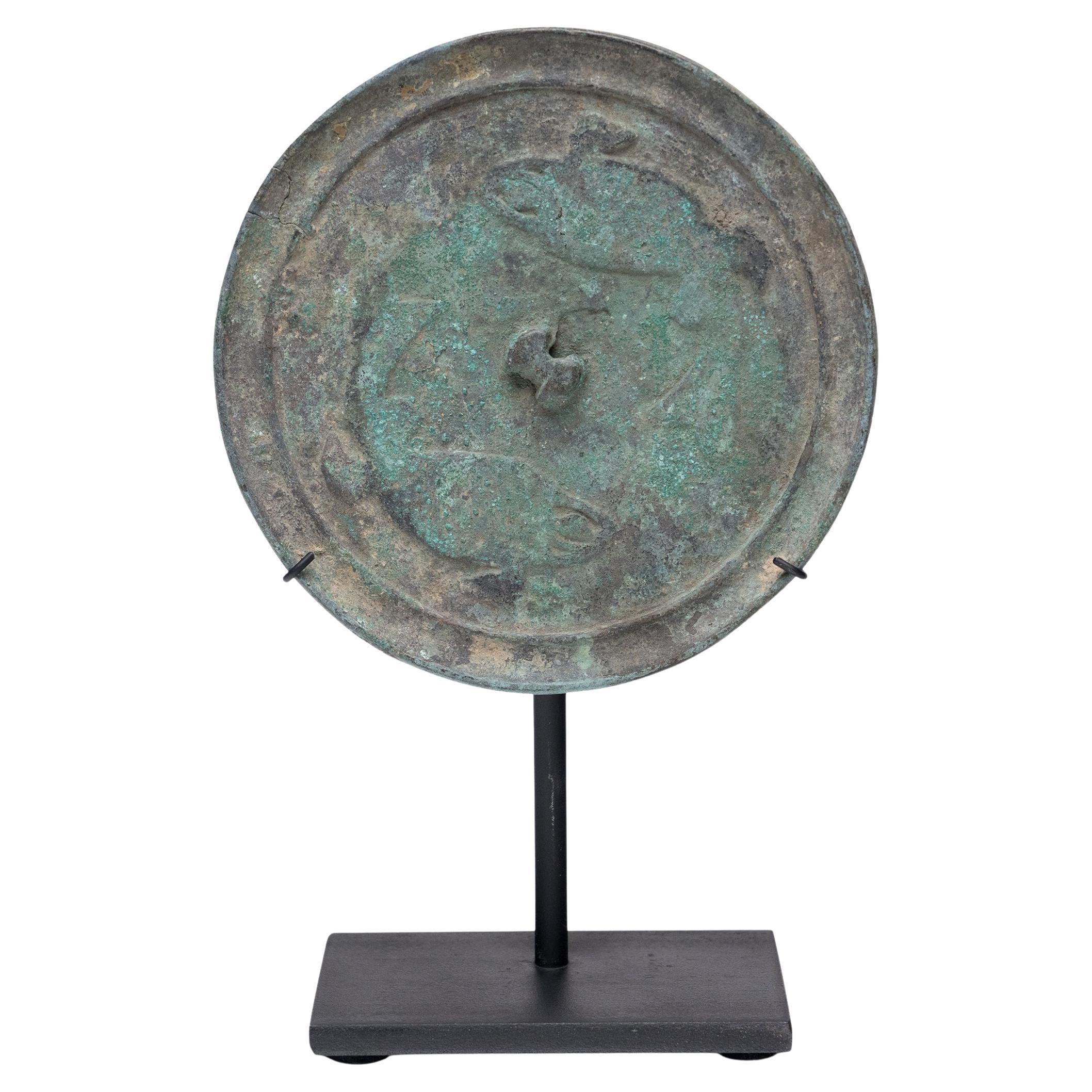 Chinese Song Bronze Mirror with Twin Fish, c. 1200