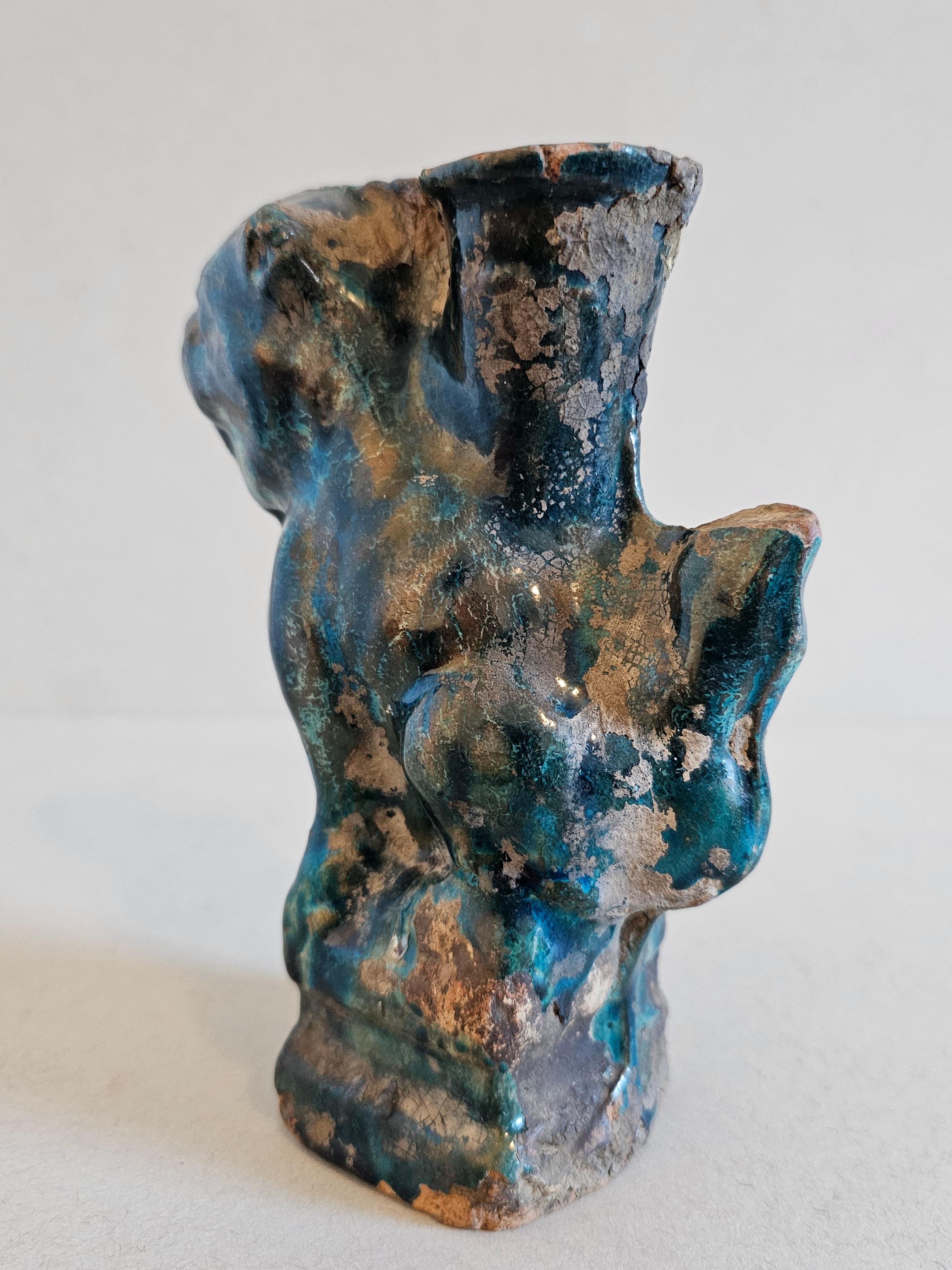 Chinese Song Dynasty Blue Glazed Foo Dog Lion Incense Burner Figure  For Sale 7