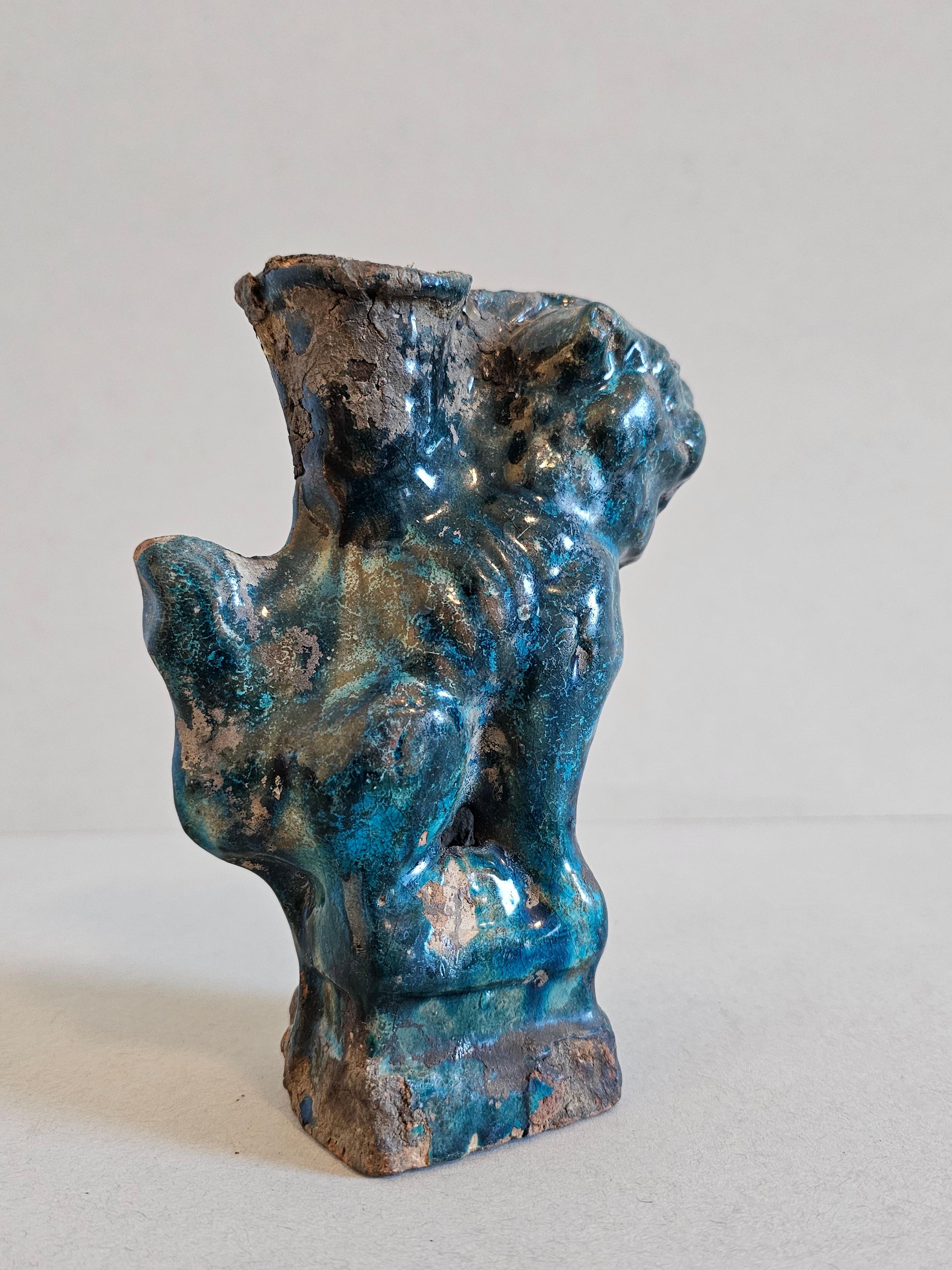 Chinese Song Dynasty Blue Glazed Foo Dog Lion Incense Burner Figure  For Sale 10