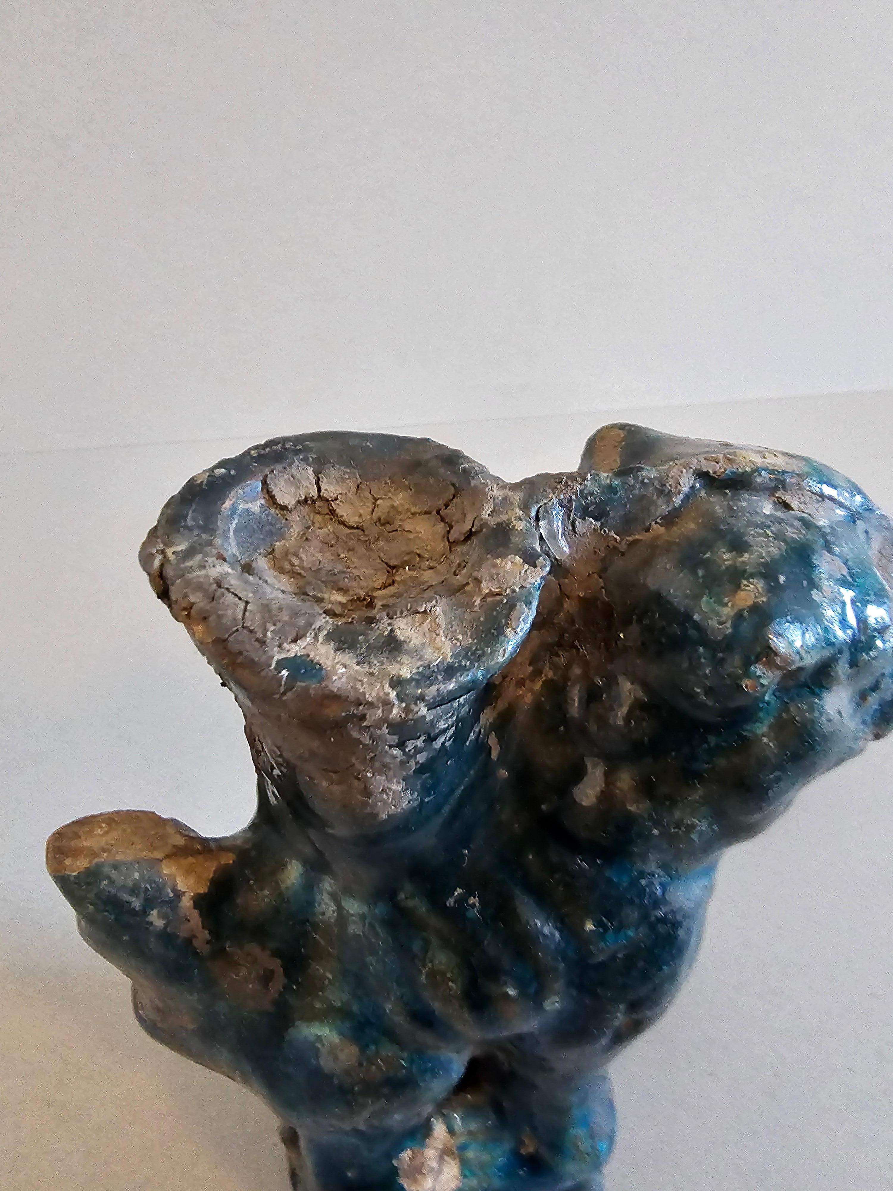 Chinese Song Dynasty Blue Glazed Foo Dog Lion Incense Burner Figure For Sale 1