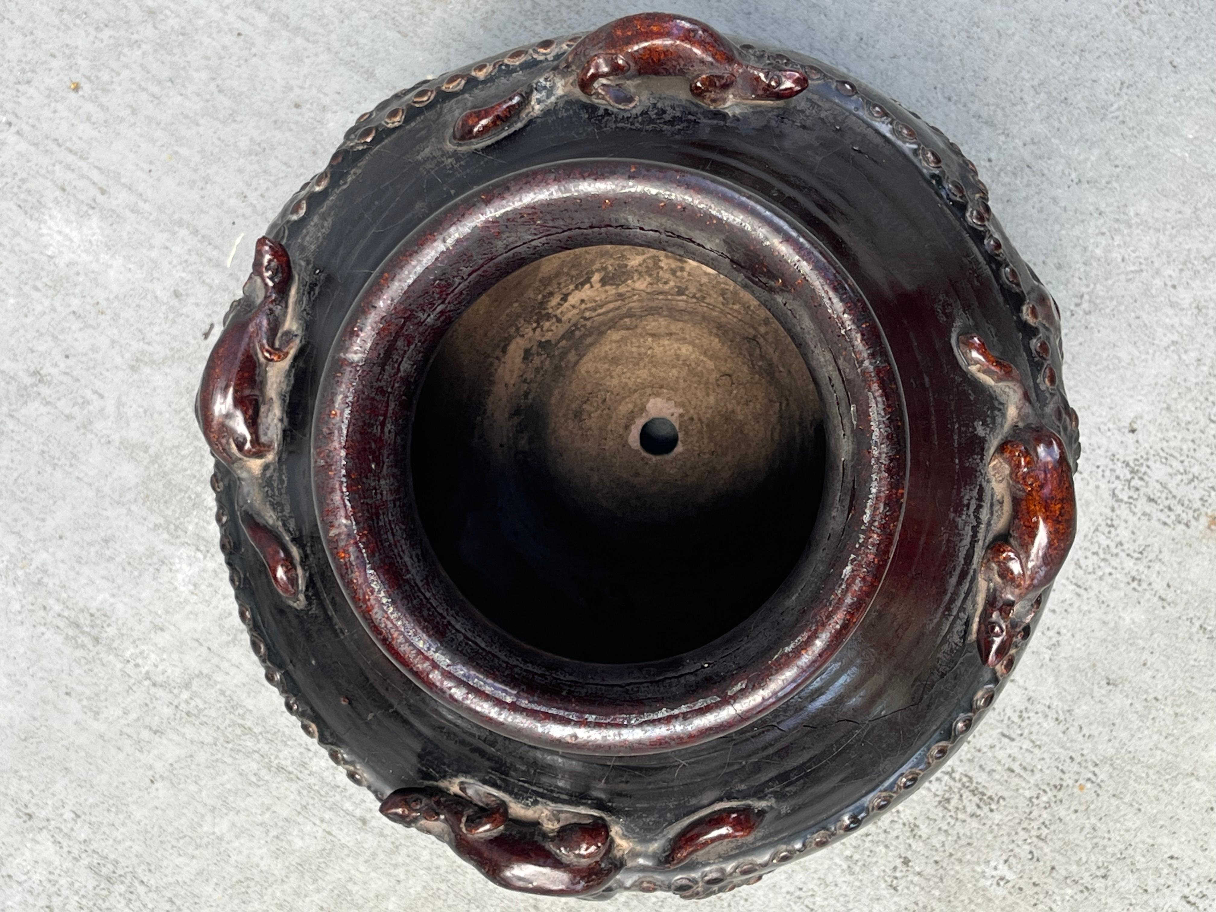 Vaso di grano in gres smaltato nero e marrone della dinastia cinese Song Cizhou in vendita 3