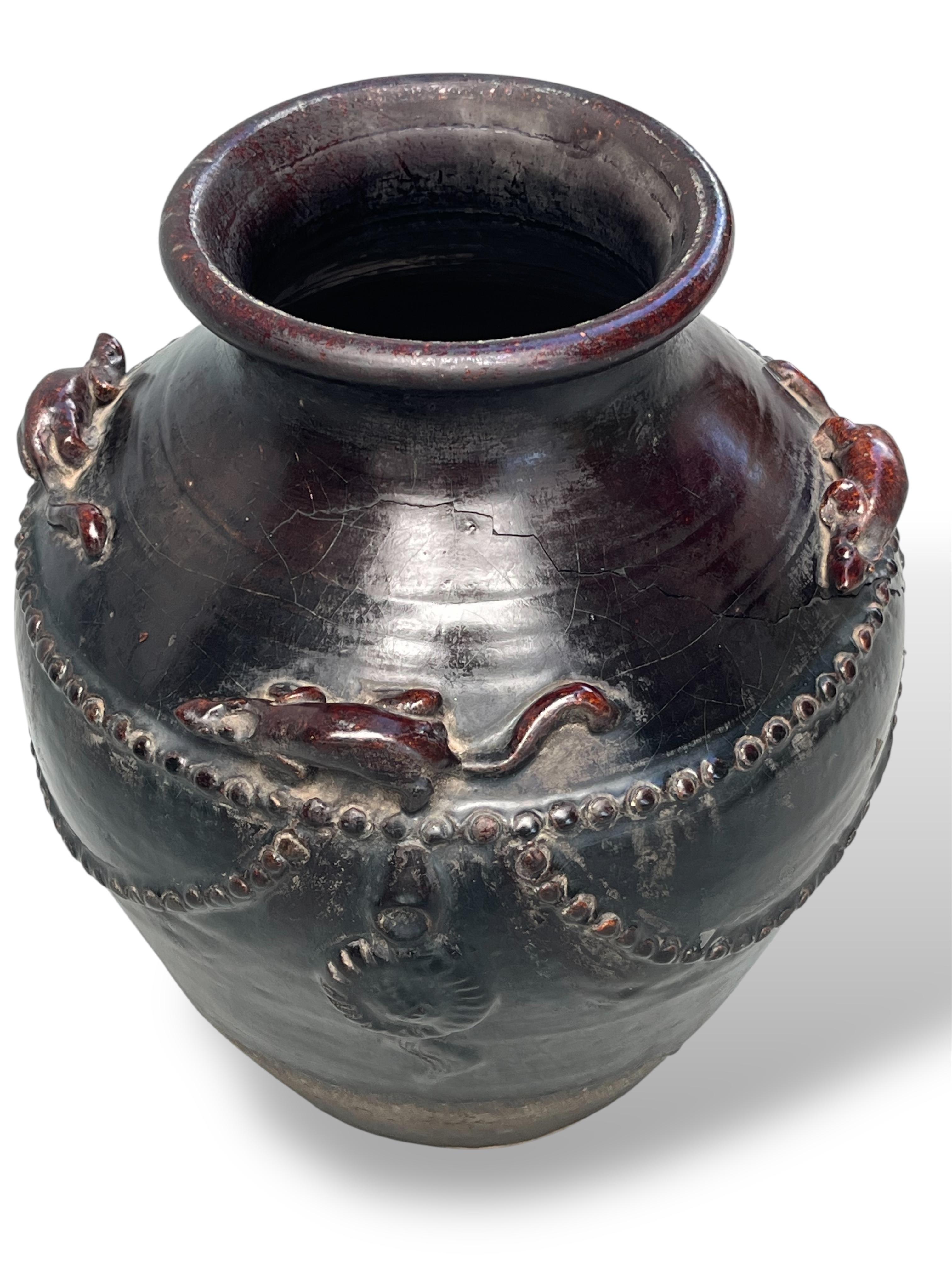 Altro Vaso di grano in gres smaltato nero e marrone della dinastia cinese Song Cizhou in vendita