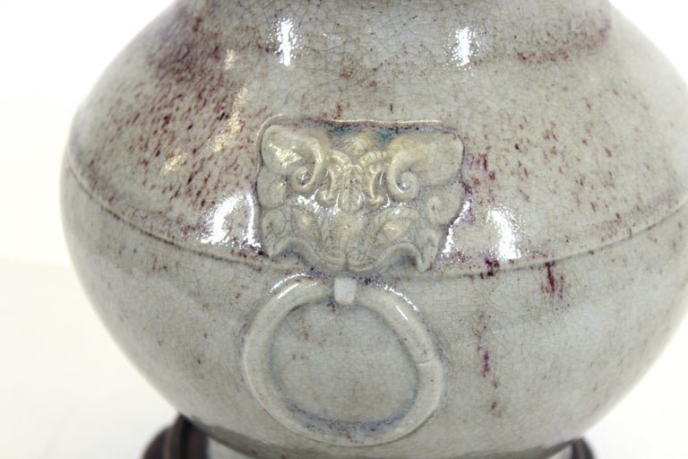 Chinese Qing Style Celadon Ceramic Jar Vase For Sale 2