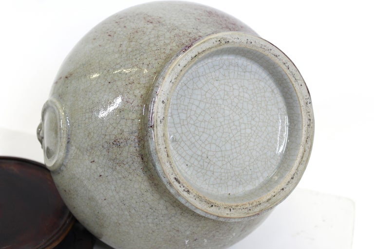 Chinese Qing Style Celadon Ceramic Jar Vase For Sale 4