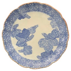 Antique Chinese Soup Plate Inspired by the Blue Family India Compagny, Mid 19th Century